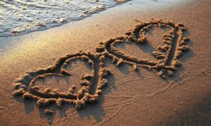 hearts in sand